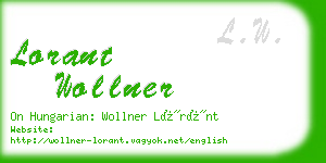 lorant wollner business card